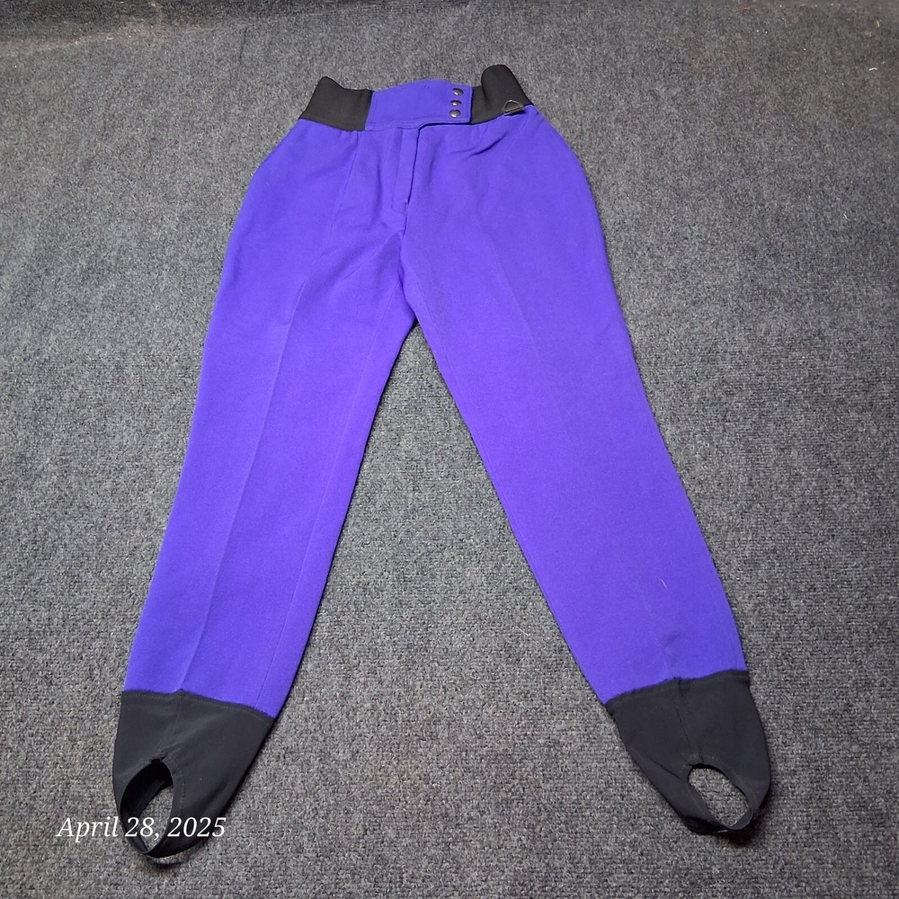 Vintage Tyrolia Skiwear Ski Pants Womens Stirrup Purple Ladies 08